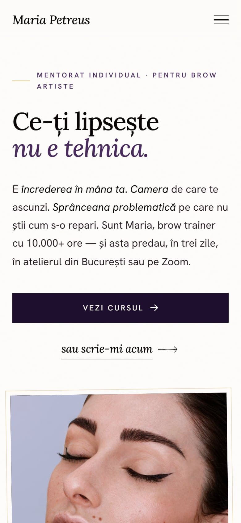 Maria Petreus mobile view